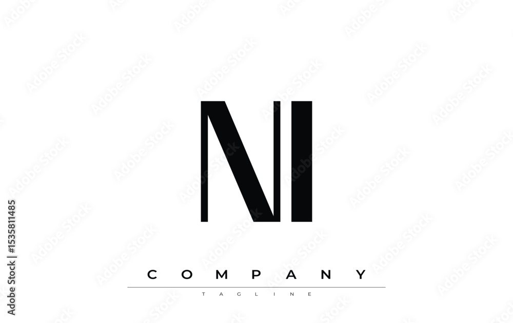 Fototapete ni modern initials logo design. branding logo with stylized initials showcasing bold design and mode