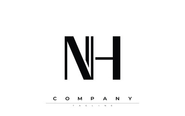 NH Modern Initials Logo Design. Branding logo with stylized initials showcasing bold design and modern aesthetic. Ideal for professional business branding or creative projects focusing on minimalistic