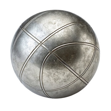 3D Rendered Metallic Boules Ball, Isolated on Transparent Background, Sport Equipment, Petanque, Game, Petanque, Boules, Sport