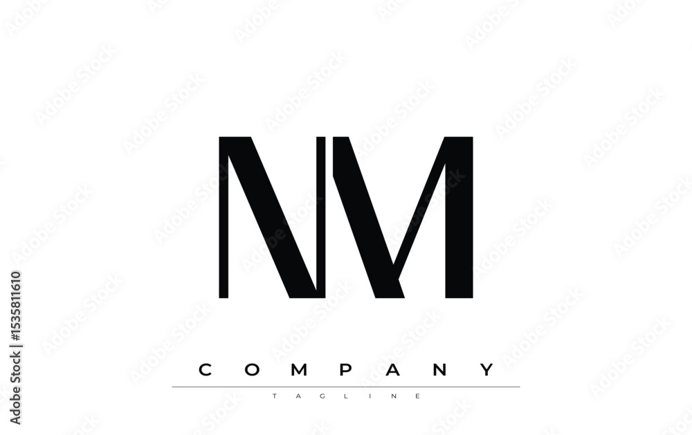 Fototapete nm modern initials logo design. branding logo with stylized initials showcasing bold design and mode