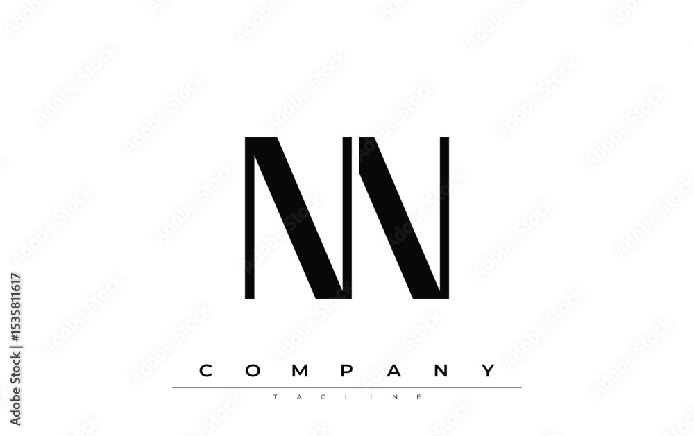 Fototapete nn modern initials logo design. branding logo with stylized initials showcasing bold design and mode