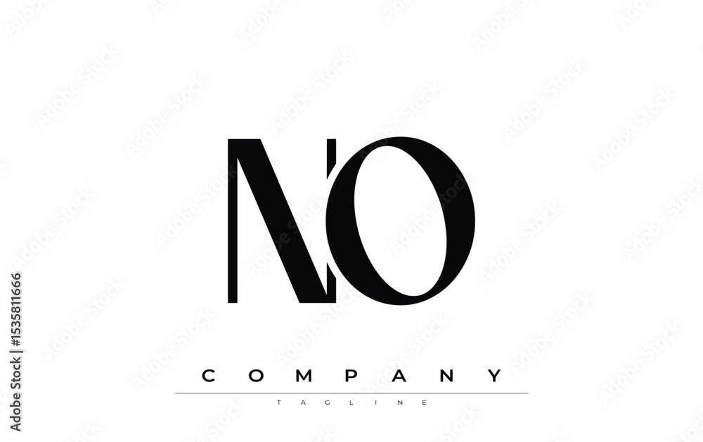 Fototapete no modern initials logo design. branding logo with stylized initials showcasing bold design and mode