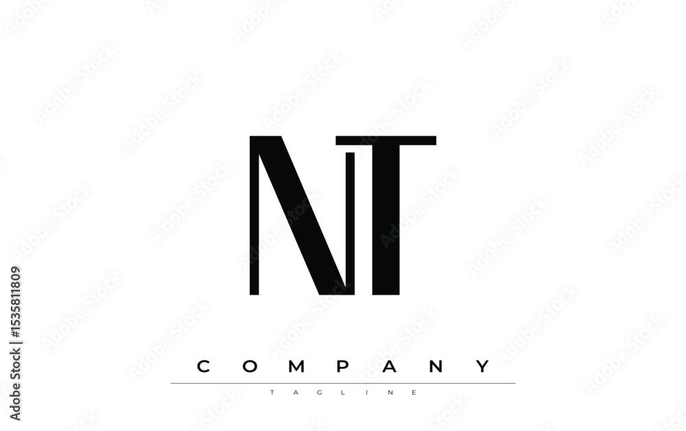 Fototapete nt modern initials logo design. branding logo with stylized initials showcasing bold design and mode