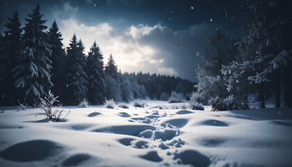 winter landscape with snow covered trees