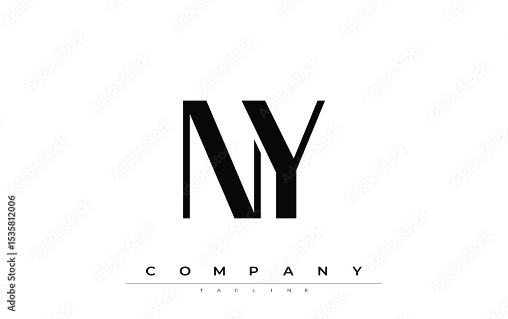 Fototapete ny modern initials logo design. branding logo with stylized initials showcasing bold design and mode