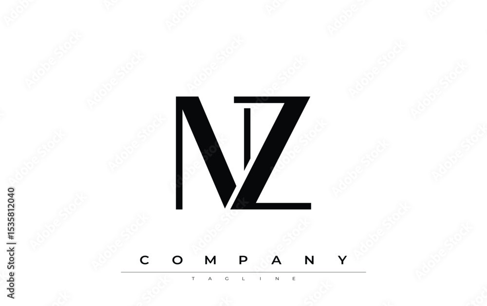 Fototapete nz modern initials logo design. branding logo with stylized initials showcasing bold design and mode