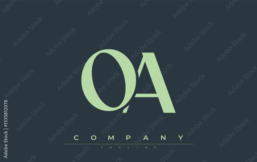 Fototapete oa modern initials logo design. branding logo with stylized initials showcasing bold design and mode