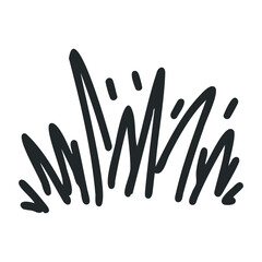 Fototapeta premium Stylized illustration of simple grass blades – stock vector icon in line drawing style