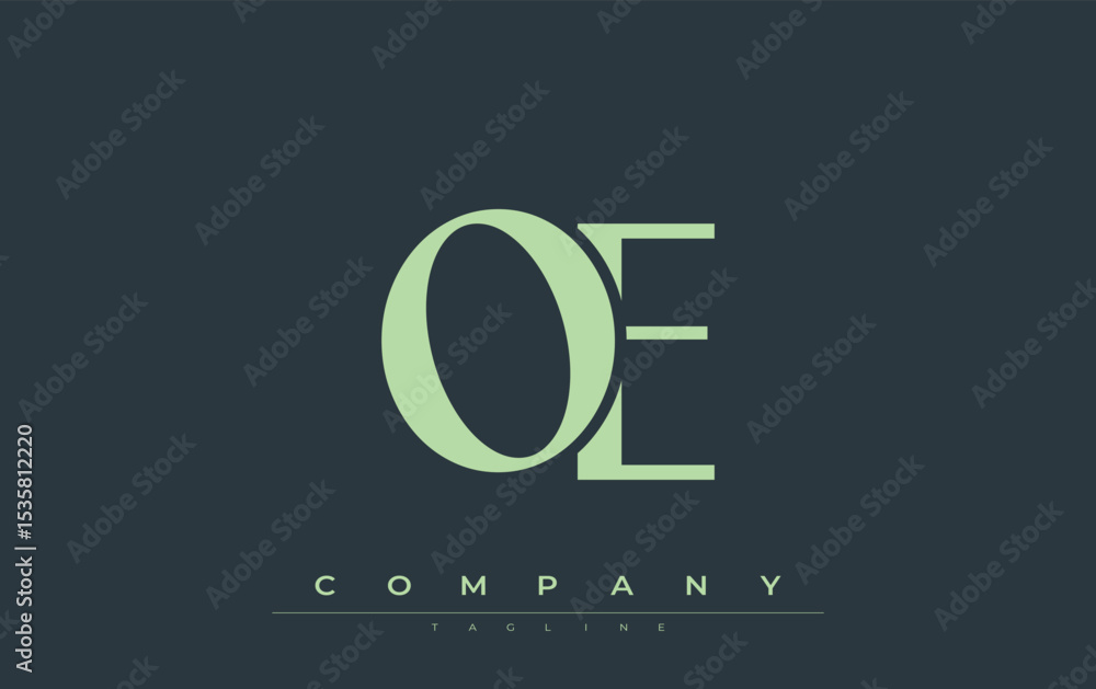 Fototapete oe modern initials logo design. branding logo with stylized initials showcasing bold design and mode