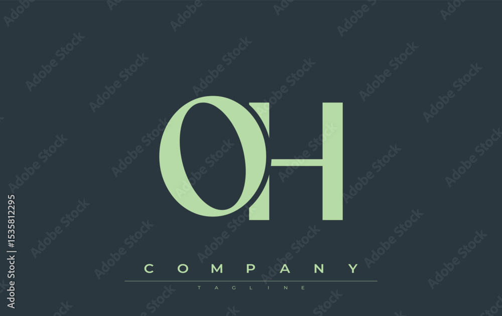 Fototapete oh modern initials logo design. branding logo with stylized initials showcasing bold design and mode