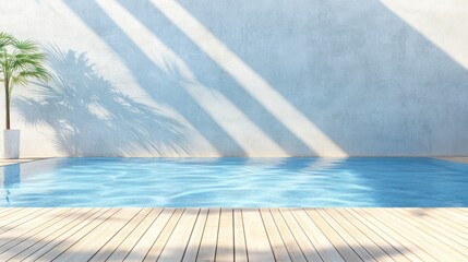 Light and shadow pool interior scene.