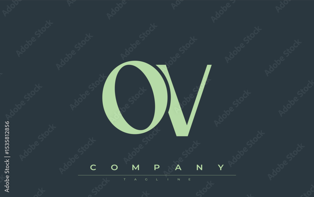 Fototapete ov modern initials logo design. branding logo with stylized initials showcasing bold design and mode