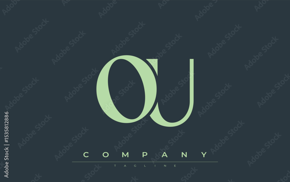 Fototapete ou modern initials logo design. branding logo with stylized initials showcasing bold design and mode
