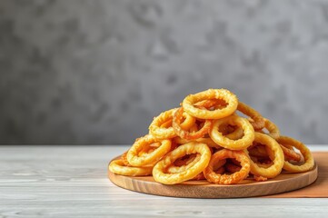 Crispy Golden Onion Rings Stack