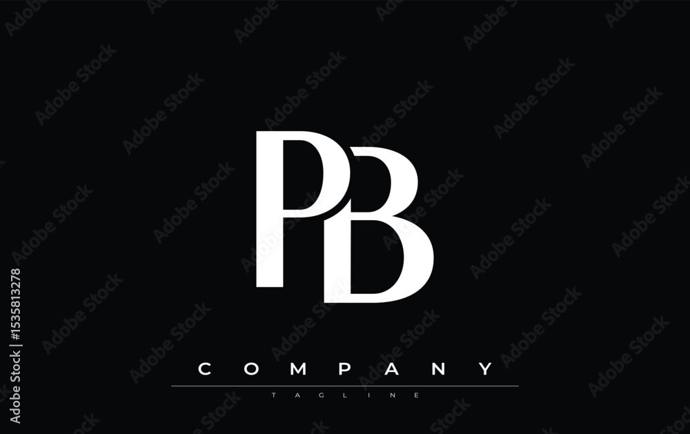 Fototapete pb modern initials logo design. branding logo with stylized initials showcasing bold design and mode