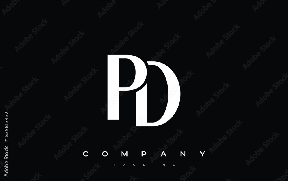 Fototapete pd modern initials logo design. branding logo with stylized initials showcasing bold design and mode