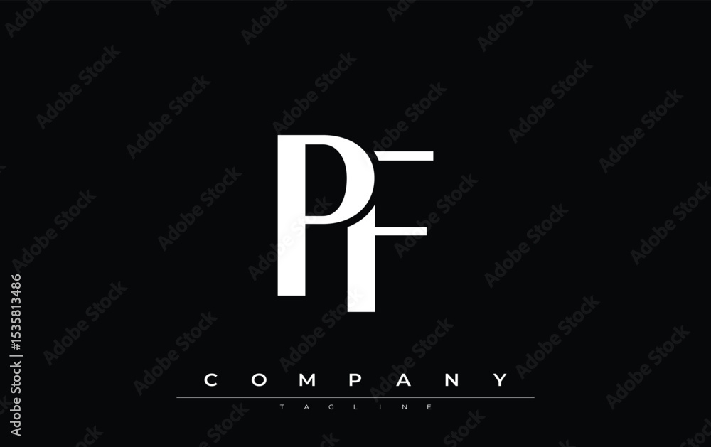 Fototapete pf modern initials logo design. branding logo with stylized initials showcasing bold design and mode