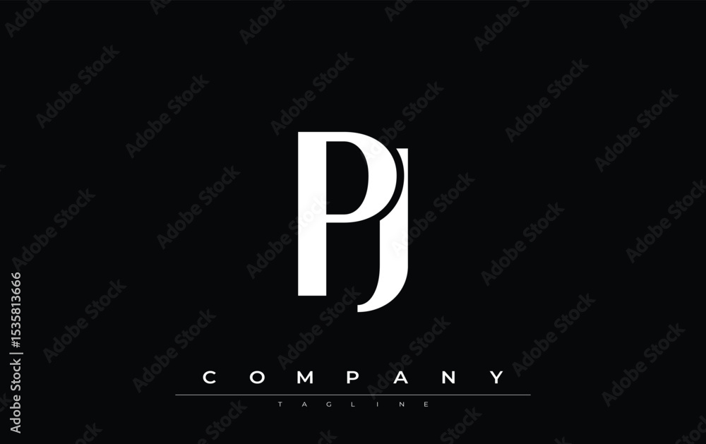 Fototapete pj modern initials logo design. branding logo with stylized initials showcasing bold design and mode