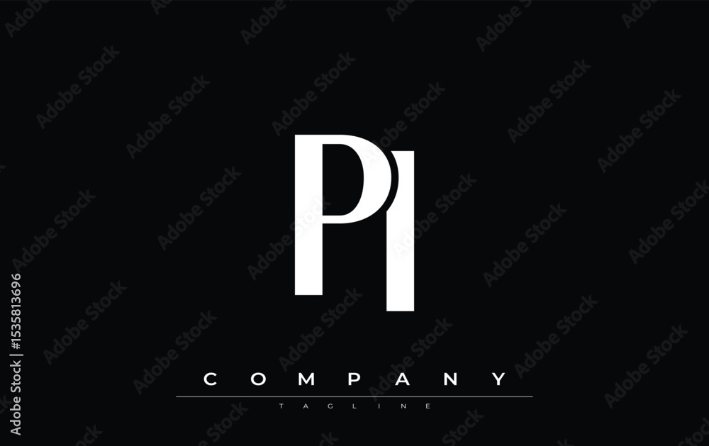 Fototapete pi modern initials logo design. branding logo with stylized initials showcasing bold design and mode