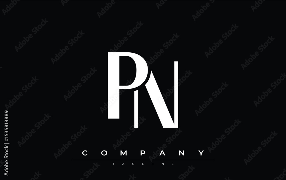 Fototapete pn modern initials logo design. branding logo with stylized initials showcasing bold design and mode