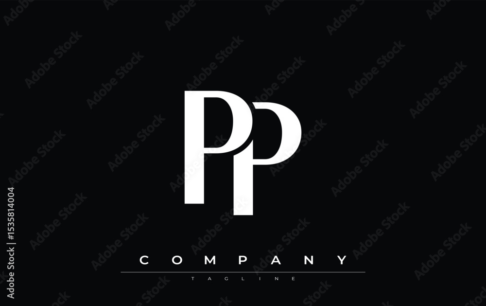 Fototapete pp modern initials logo design. branding logo with stylized initials showcasing bold design and mode