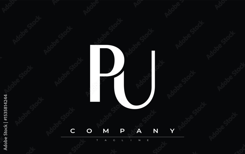 Fototapete pu modern initials logo design. branding logo with stylized initials showcasing bold design and mode