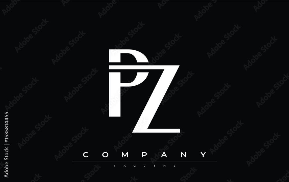 Fototapete pz modern initials logo design. branding logo with stylized initials showcasing bold design and mode