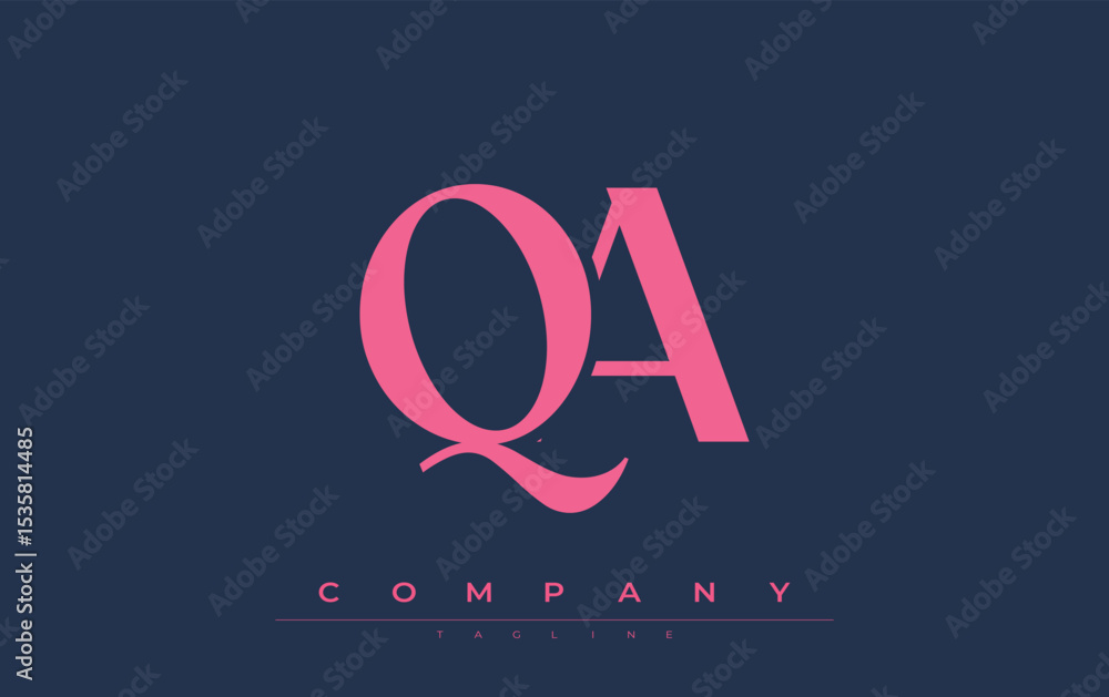 Fototapete QA Modern Initials Logo Design. Branding logo with stylized initials showcasing bold design and modern aesthetic. Ideal for professional business branding or creative projects focusing on minimalistic
