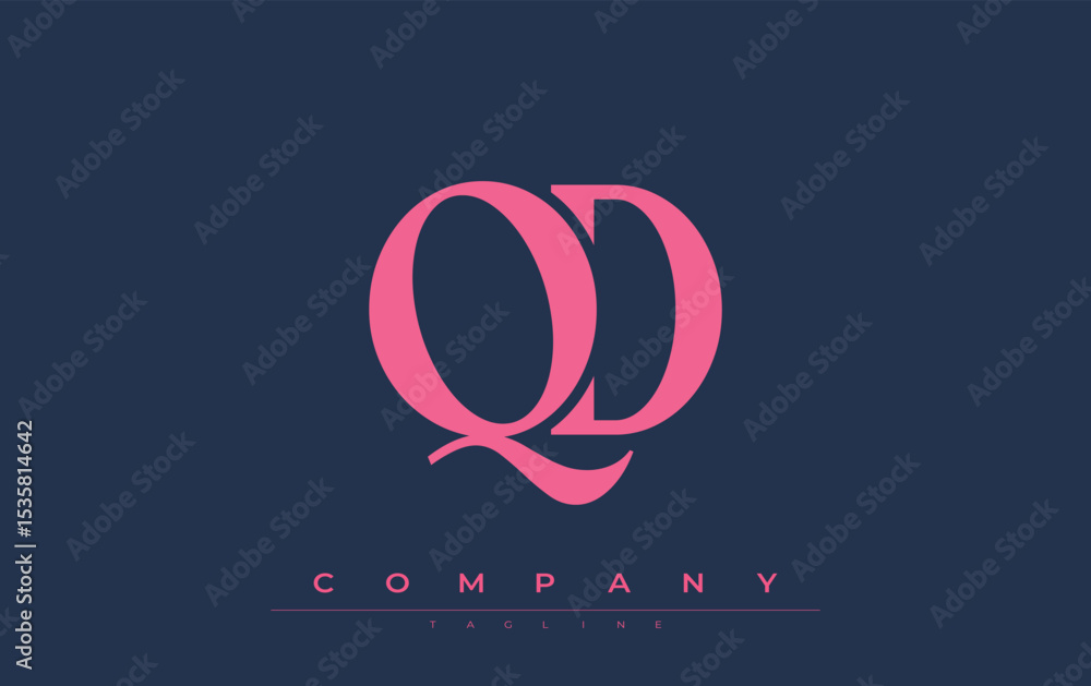 Fototapete qd modern initials logo design. branding logo with stylized initials showcasing bold design and mode