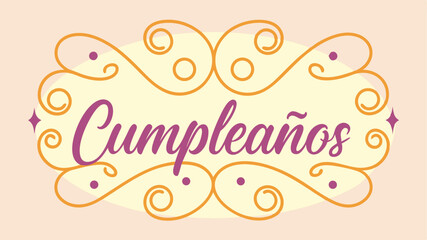 Elegant vector illustration with feliz cumpleanos text on a transparent background