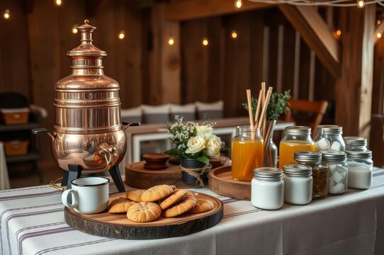 Rustic Wedding Hot Drinks Station