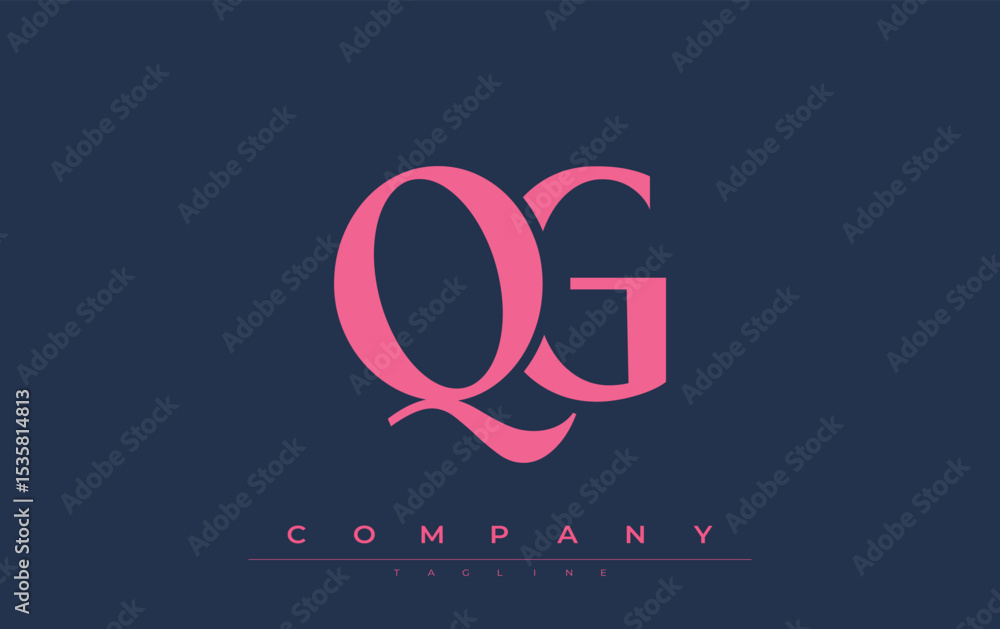 Fototapete qg modern initials logo design. branding logo with stylized initials showcasing bold design and mode