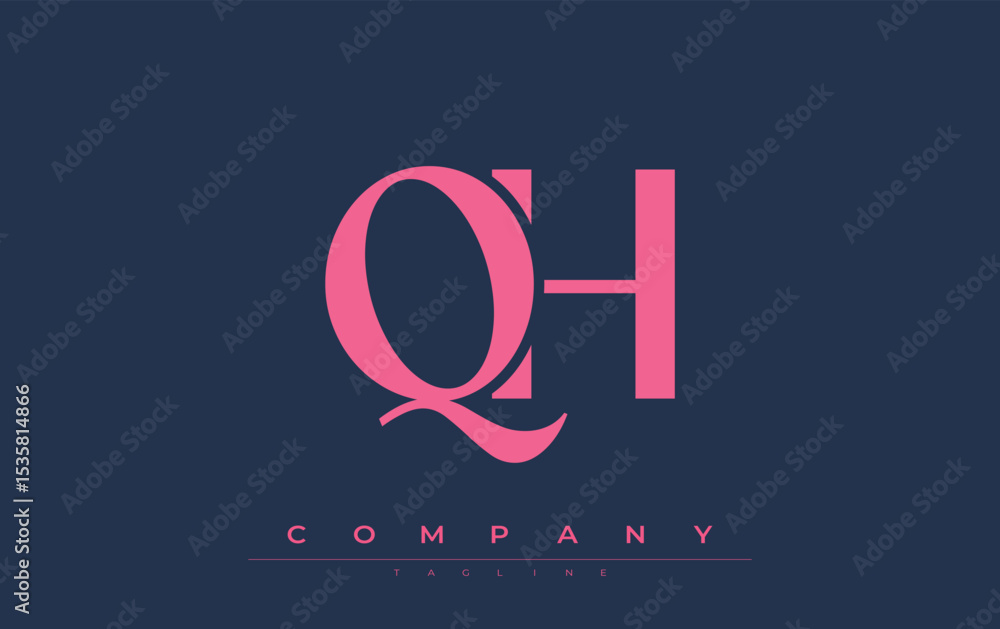 Fototapete qh modern initials logo design. branding logo with stylized initials showcasing bold design and mode