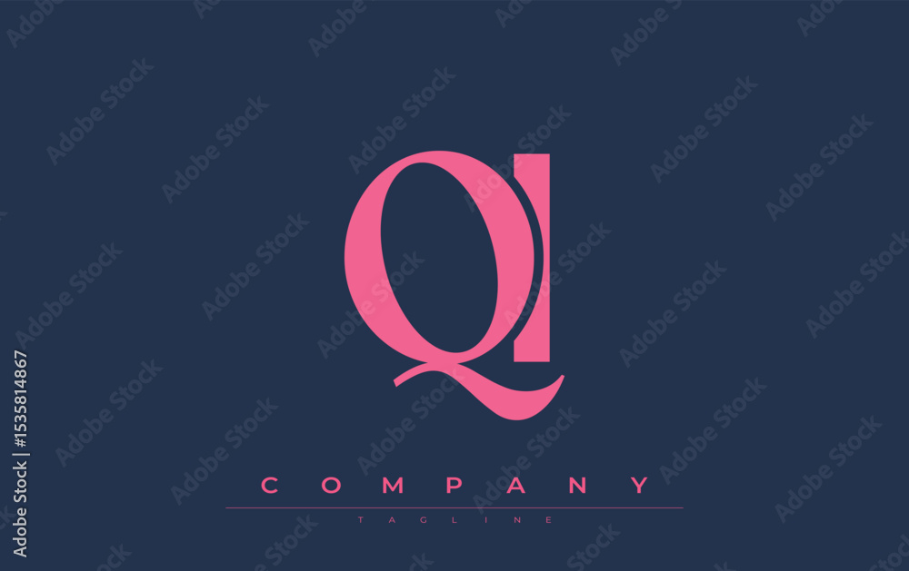 Fototapete qi modern initials logo design. branding logo with stylized initials showcasing bold design and mode