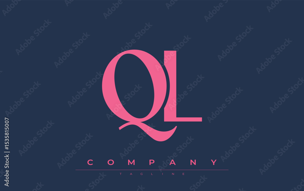 Fototapete ql modern initials logo design. branding logo with stylized initials showcasing bold design and mode