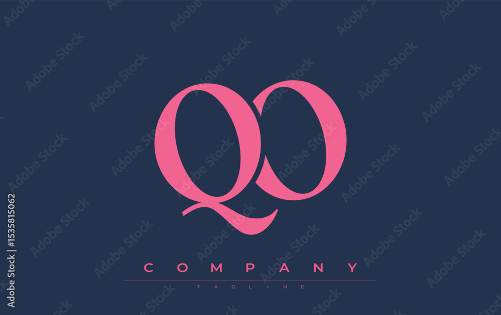 Fototapete qo modern initials logo design. branding logo with stylized initials showcasing bold design and mode