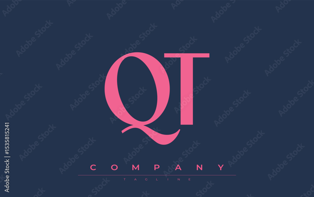 Fototapete qt modern initials logo design. branding logo with stylized initials showcasing bold design and mode