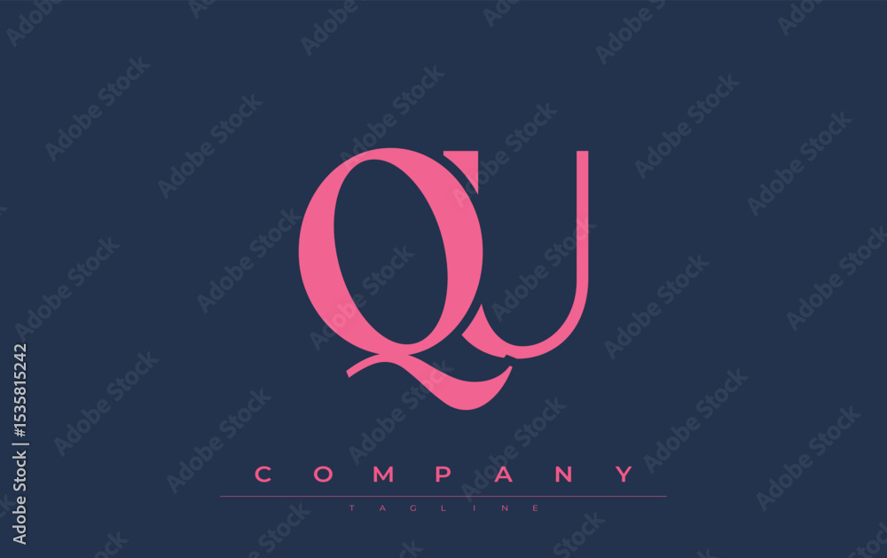 Fototapete qu modern initials logo design. branding logo with stylized initials showcasing bold design and mode