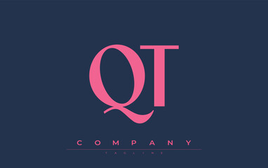 QT Modern Initials Logo Design. Branding logo with stylized initials showcasing bold design and modern aesthetic. Ideal for professional business branding or creative projects focusing on minimalistic