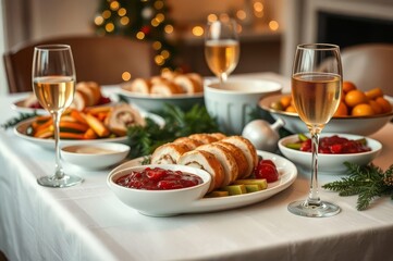 Festive Holiday Catering Table