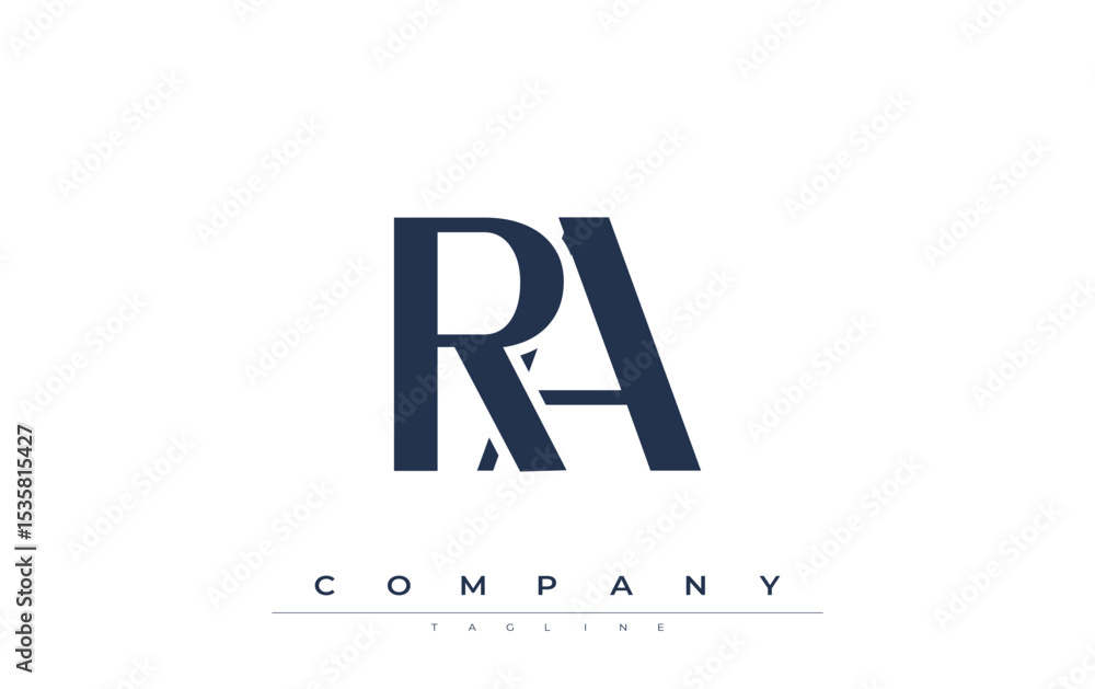 Fototapete ra modern initials logo design. branding logo with stylized initials showcasing bold design and mode