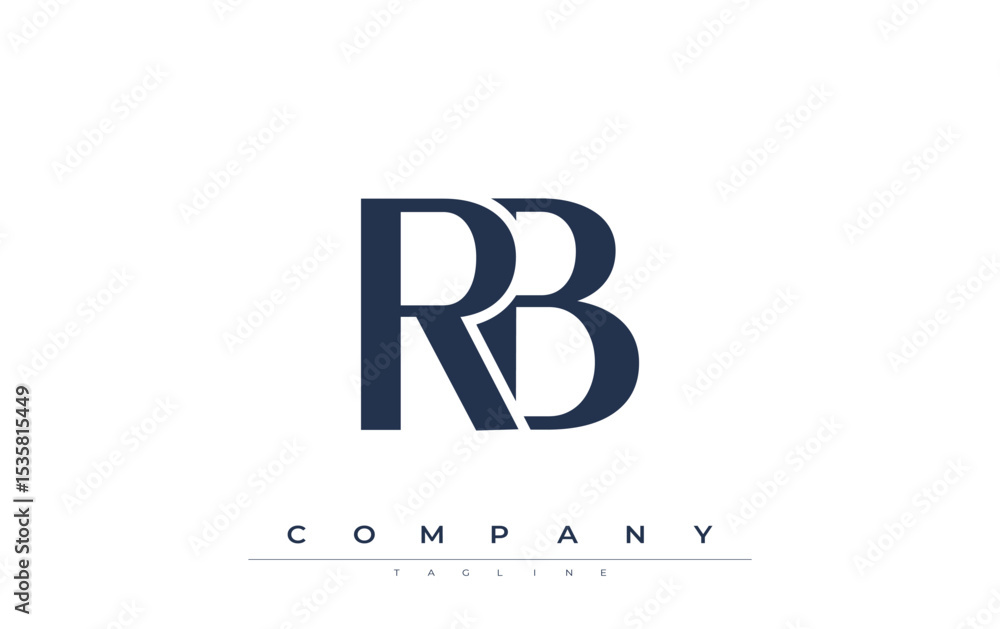 Fototapete rb modern initials logo design. branding logo with stylized initials showcasing bold design and mode
