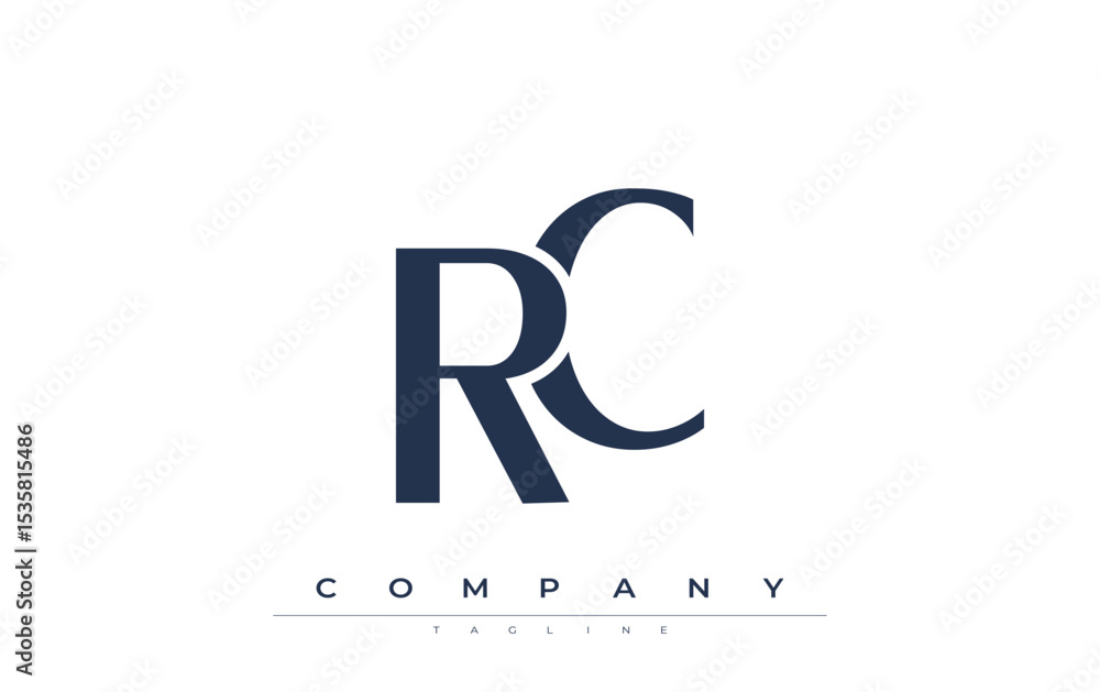 Fototapete rc modern initials logo design. branding logo with stylized initials showcasing bold design and mode