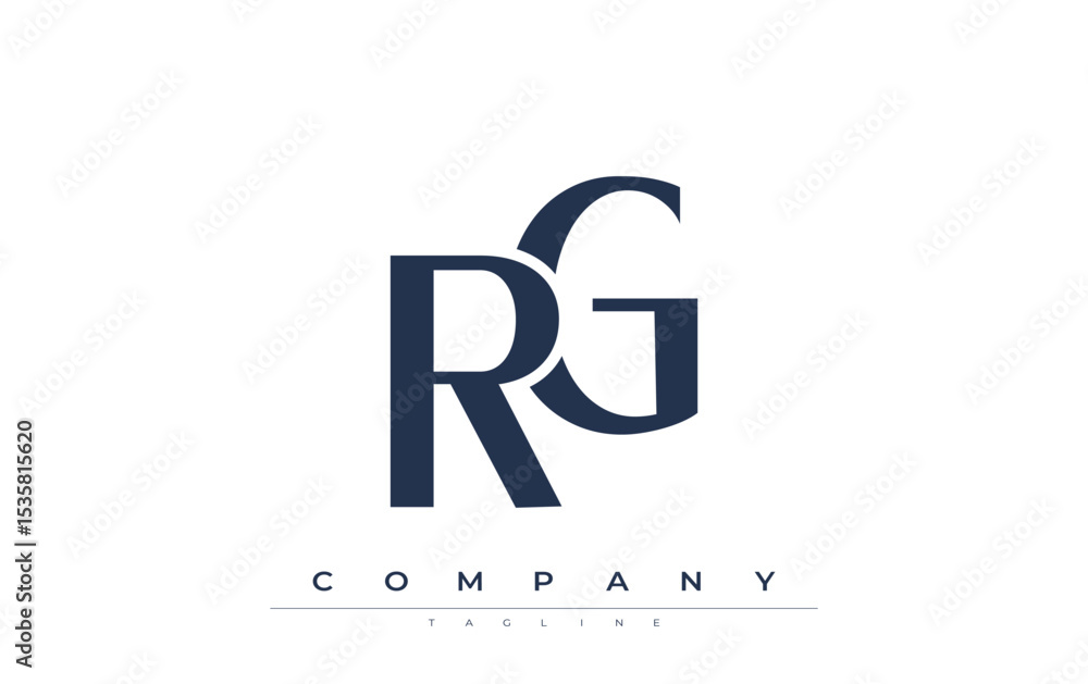 Fototapete rg modern initials logo design. branding logo with stylized initials showcasing bold design and mode