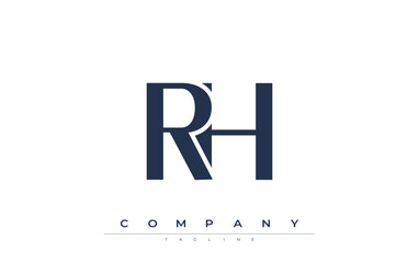 RH Modern Initials Logo Design. Branding logo with stylized initials showcasing bold design and modern aesthetic. Ideal for professional business branding or creative projects focusing on minimalistic
