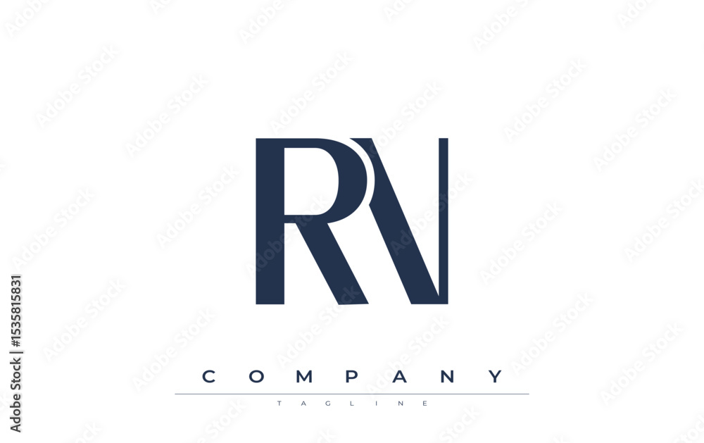 Fototapete rn modern initials logo design. branding logo with stylized initials showcasing bold design and mode