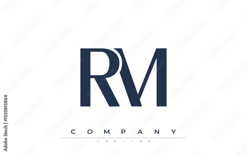 Fototapete rm modern initials logo design. branding logo with stylized initials showcasing bold design and mode