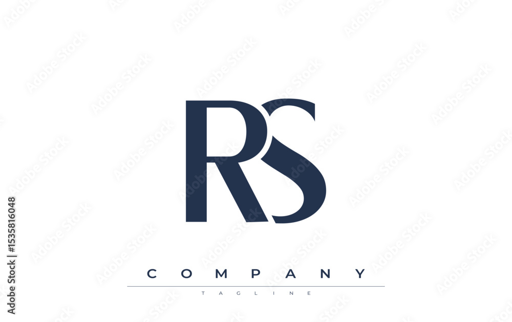 Fototapete rs modern initials logo design. branding logo with stylized initials showcasing bold design and mode