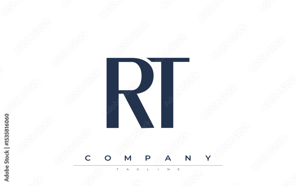 Fototapete rt modern initials logo design. branding logo with stylized initials showcasing bold design and mode