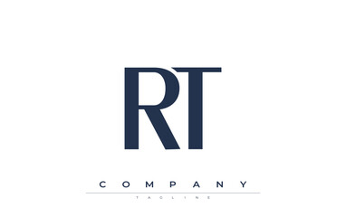 RT Modern Initials Logo Design. Branding logo with stylized initials showcasing bold design and modern aesthetic. Ideal for professional business branding or creative projects focusing on minimalistic